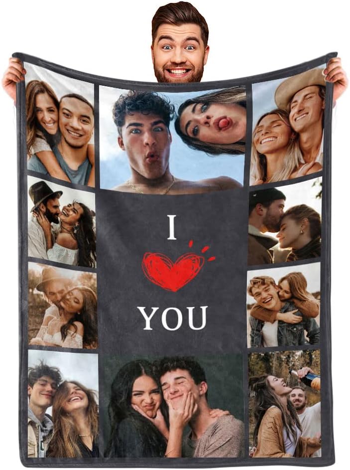 I Love You Couples Gifts Custom Photo Blanket